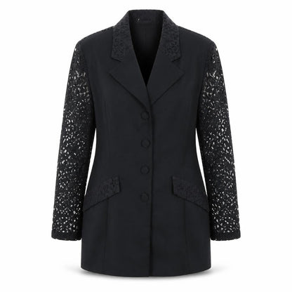 Ego Women's Black Lace Suit Jacket Size 10