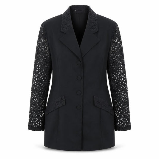 Ego Women's Black Lace Suit Jacket Size 10