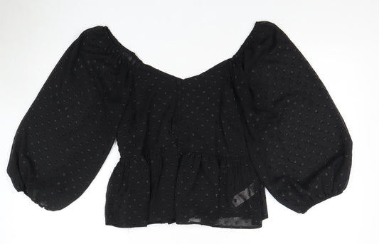 New Look Women's Black Off Shoulder Balloon Blouse