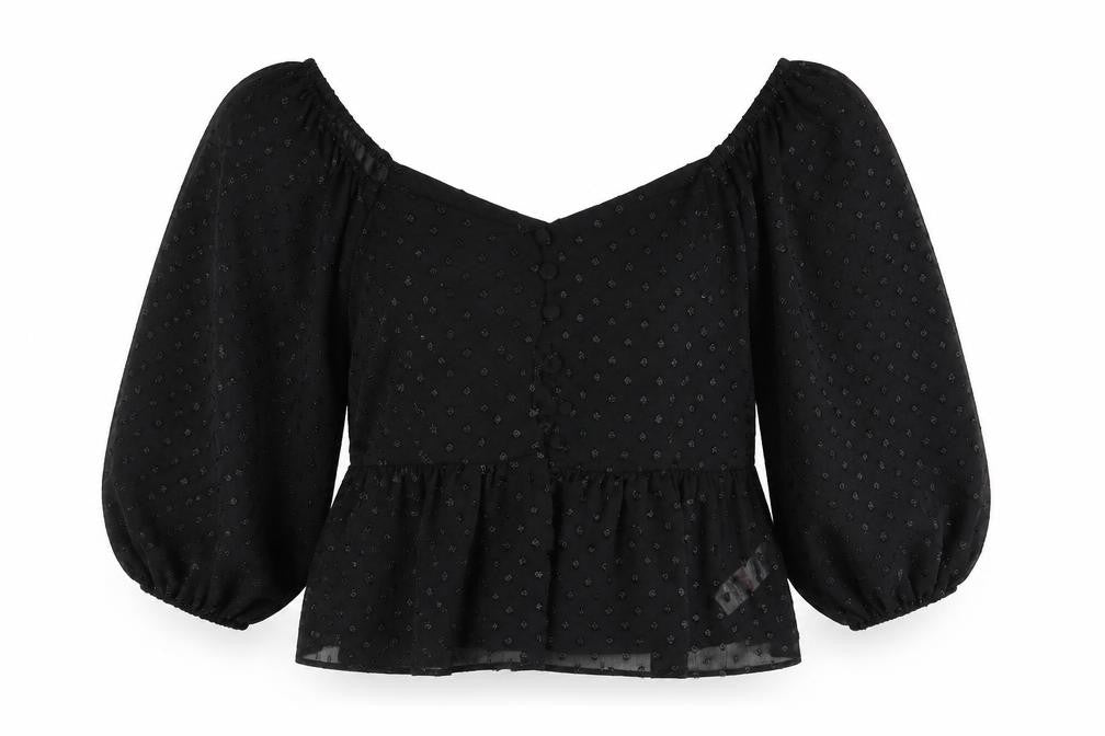 New Look Women's Black Off Shoulder Balloon Blouse