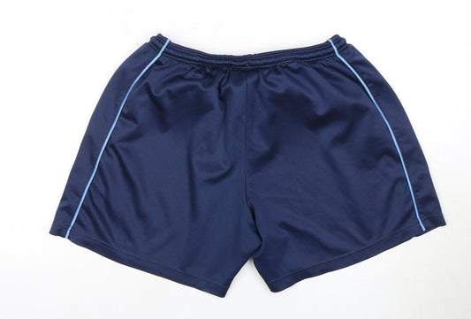 Unisex Blue Polyester Activewear Shorts