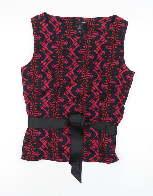 H&M Women's Multicoloured Sleeveless Top Size 14