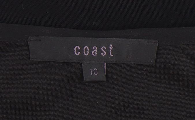 Coast Women's Black V-Neck Ruffle Top Size 10