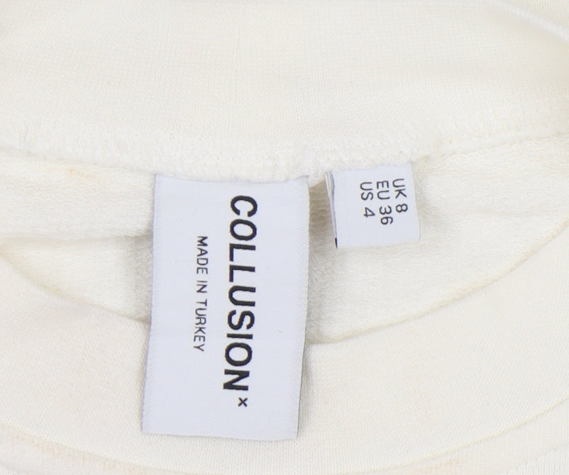 Collusion Women's Ivory Pullover Sweatshirt Size 8