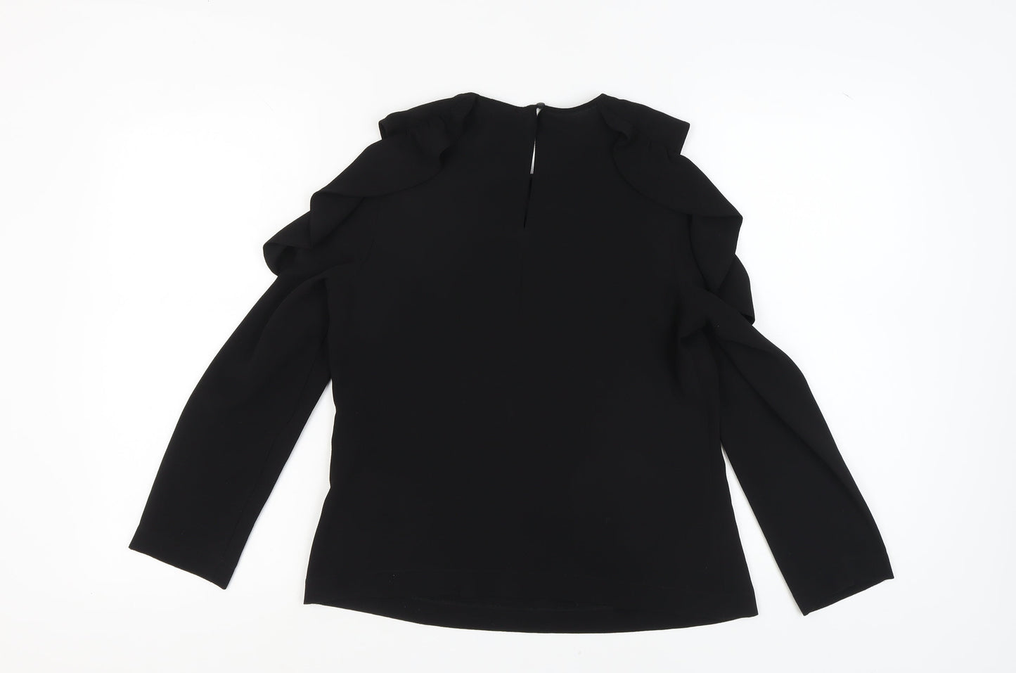 Topshop Women's Black Cold Shoulder Blouse, Size 10