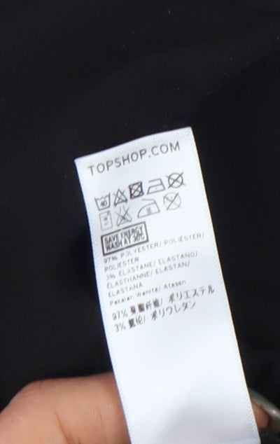 Topshop Women's Black Cold Shoulder Blouse, Size 10