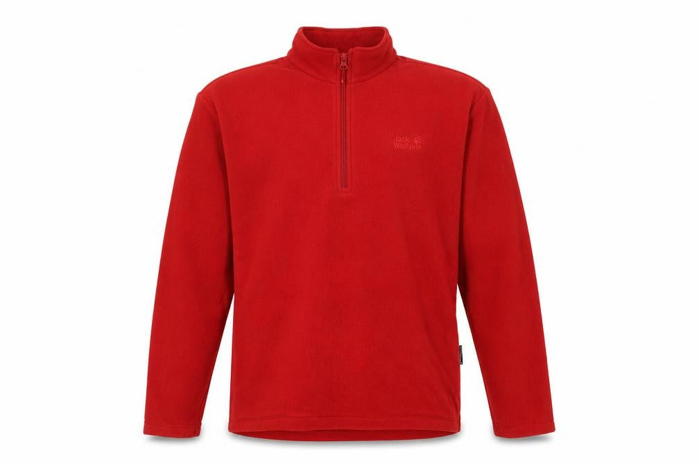 Jack Wolfskin Men's Red Fleece 1/2 Zip Sweatshirt S