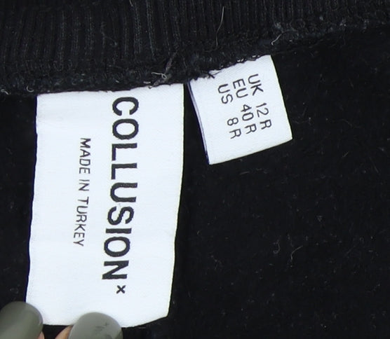 Collusion Women's Black Jogger Trousers Size 12
