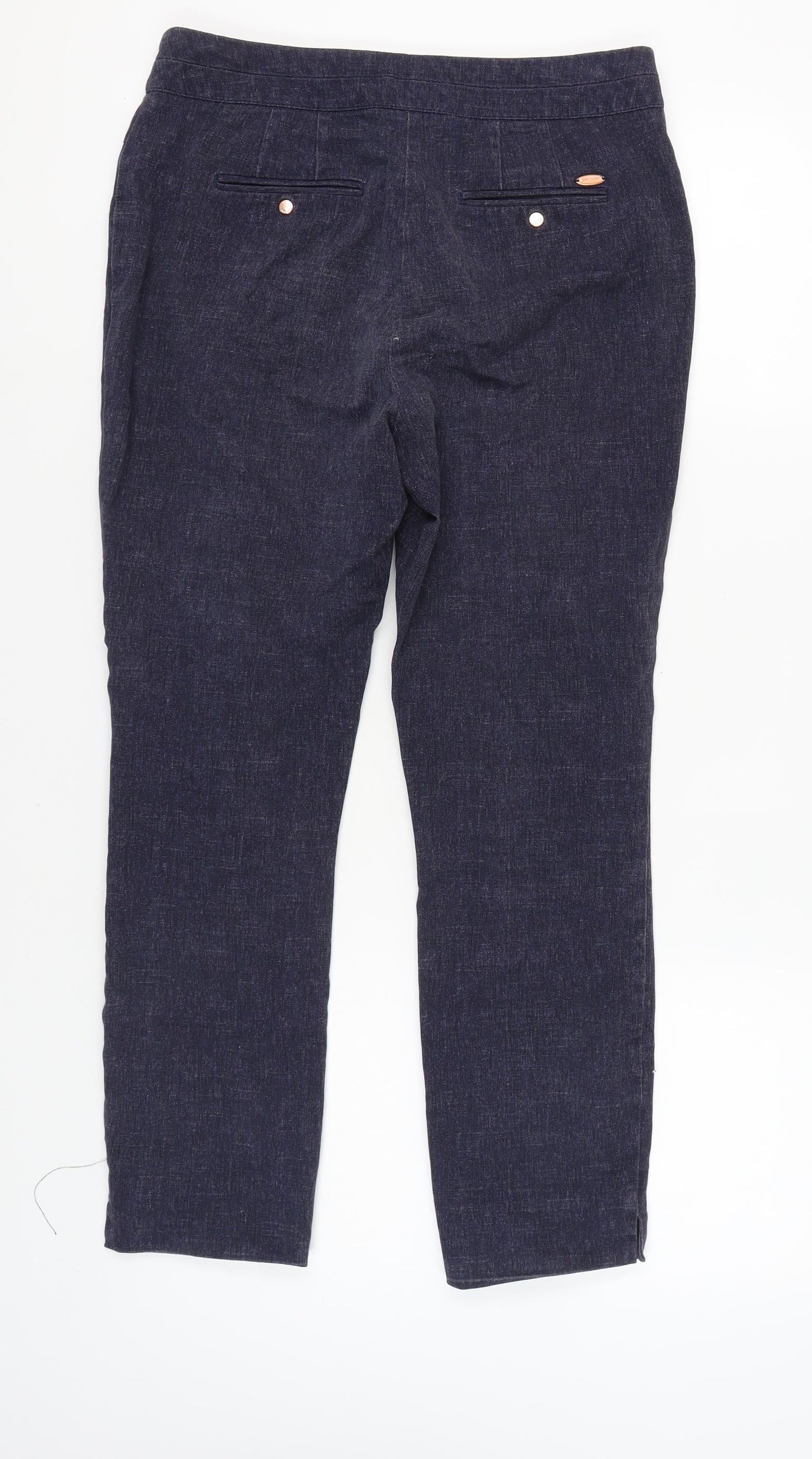 Marks and Spencer Women's Blue Regular Trousers, Size 12