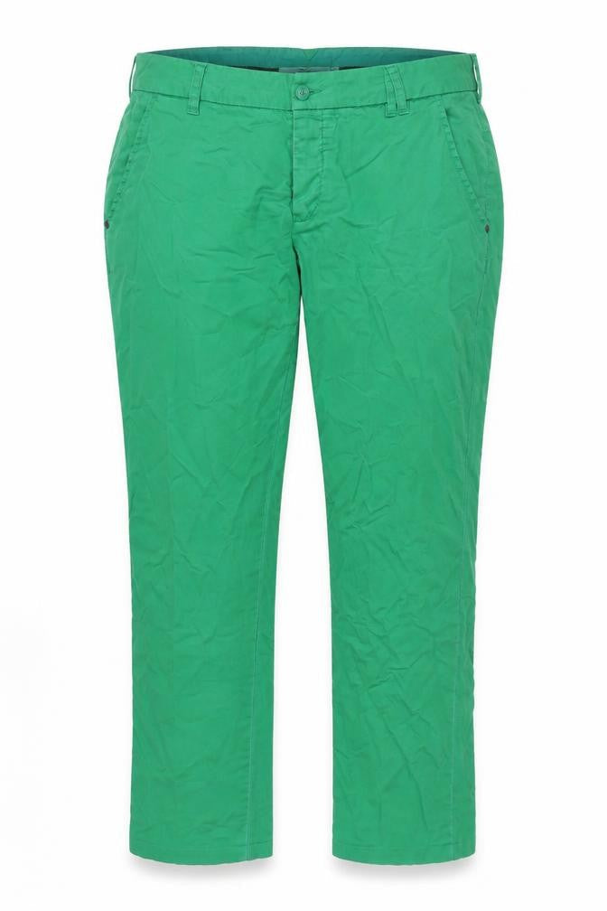 Bifurus Women's Green Trousers, Size 30, Button Pocket