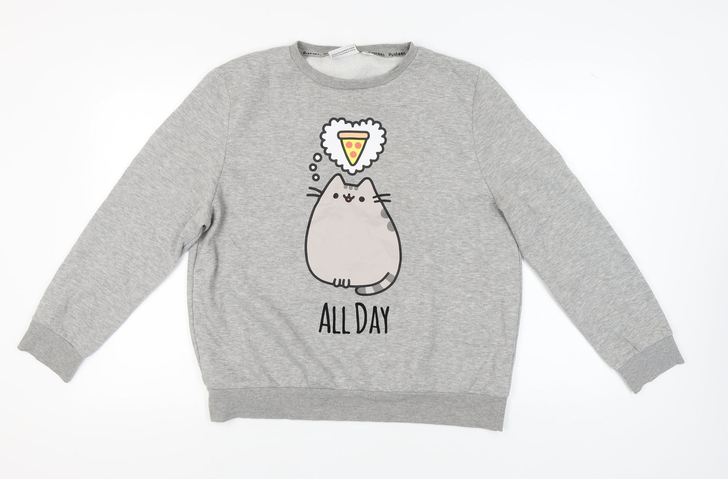 Pusheen Women's Grey Sweatshirt, L, Cartoon Print