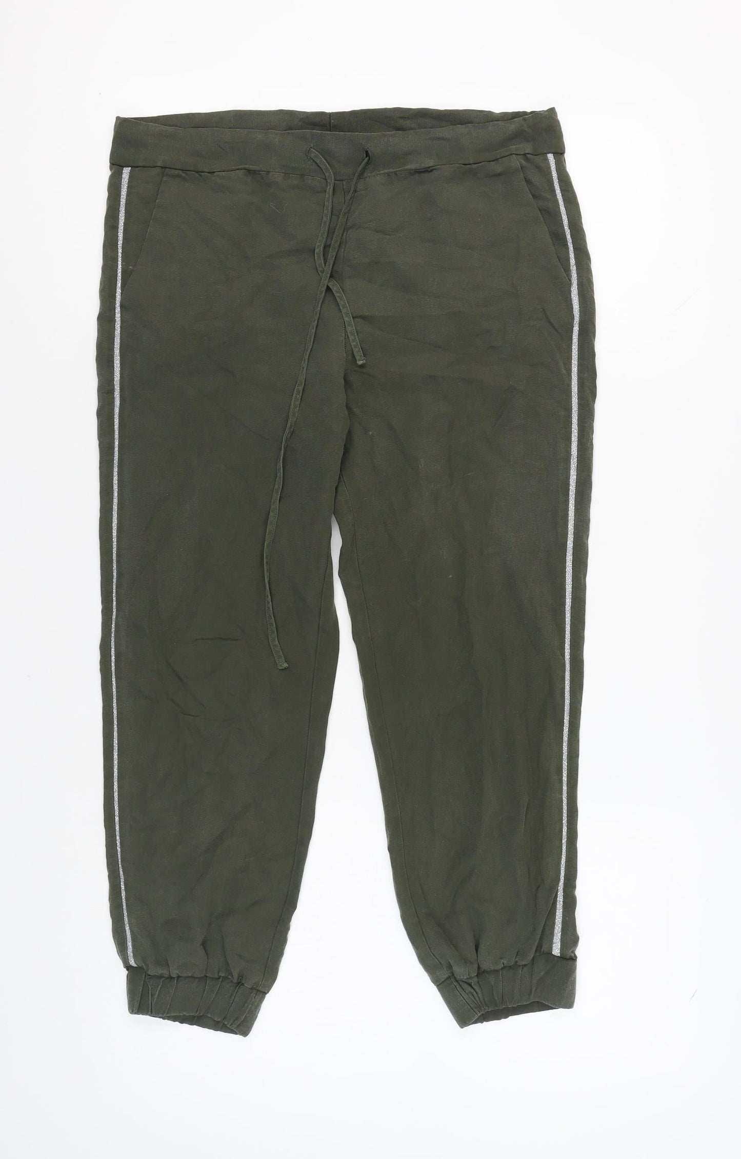 Zara Women's Green Jogger Trousers XS