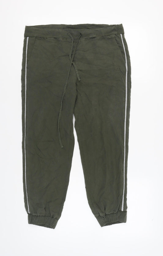 Zara Women's Green Jogger Trousers XS