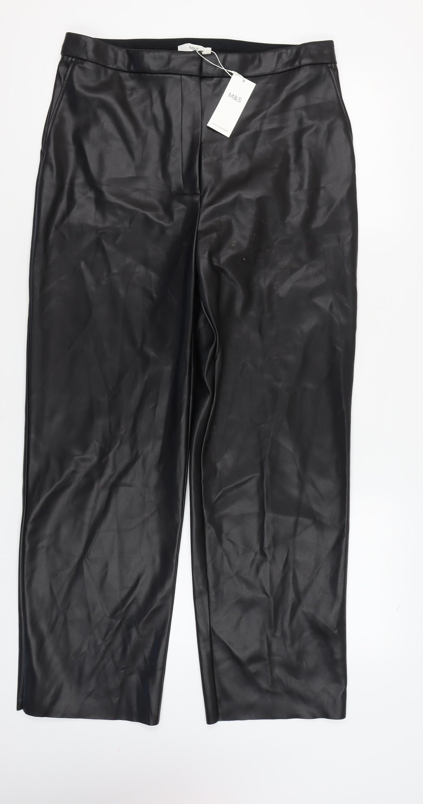 Marks and Spencer Women's Black Regular Trousers