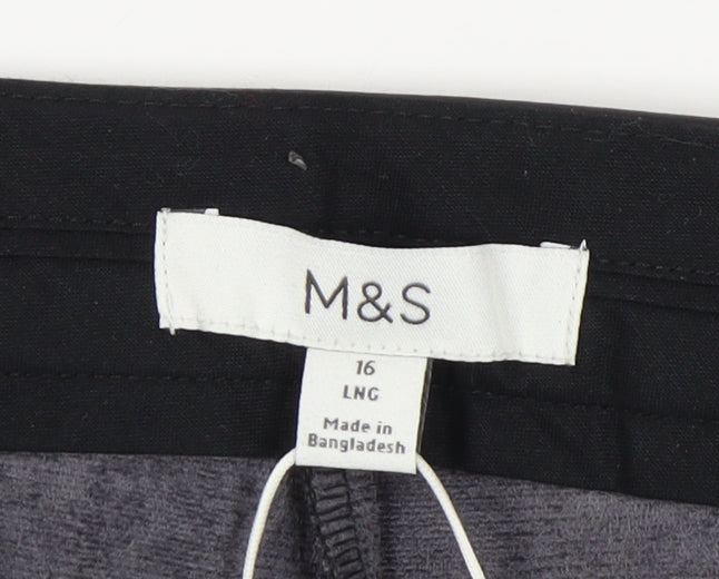 Marks and Spencer Women's Black Regular Trousers
