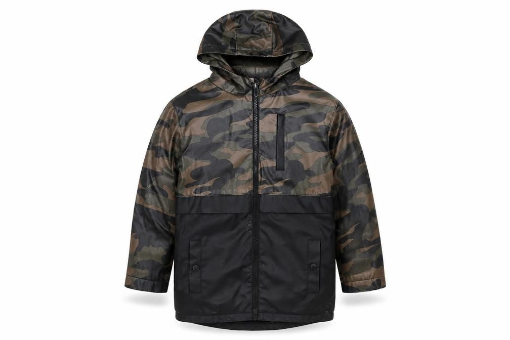 Firetrap Boys Camouflage Parka 5-6 Years Hooded Mid-Length