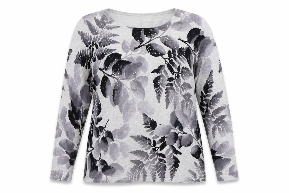 Roman Women's Grey Floral Pullover Jumper Size 18