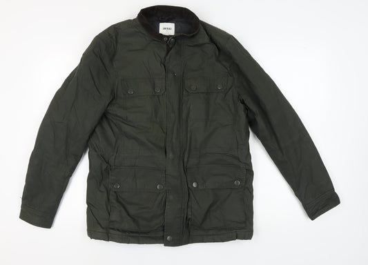 UNBIAS Men's Green Mid-Length Jacket - Size M, Cotton, Casual