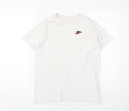 Nike Womens White Basic T-Shirt S, Crew Neck, Breathable