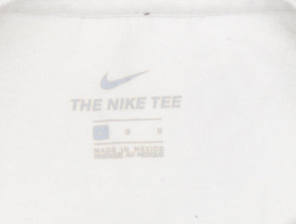 Nike Womens White Basic T-Shirt S, Crew Neck, Breathable