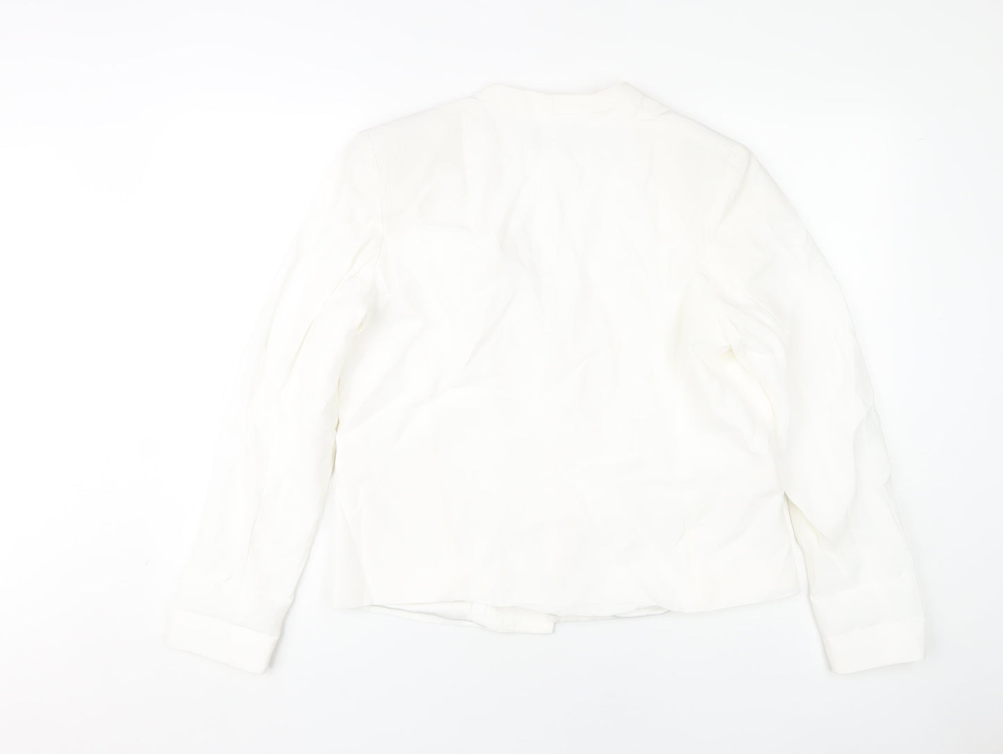 MNG Women's White Blazer with Zipped Pockets Size 12