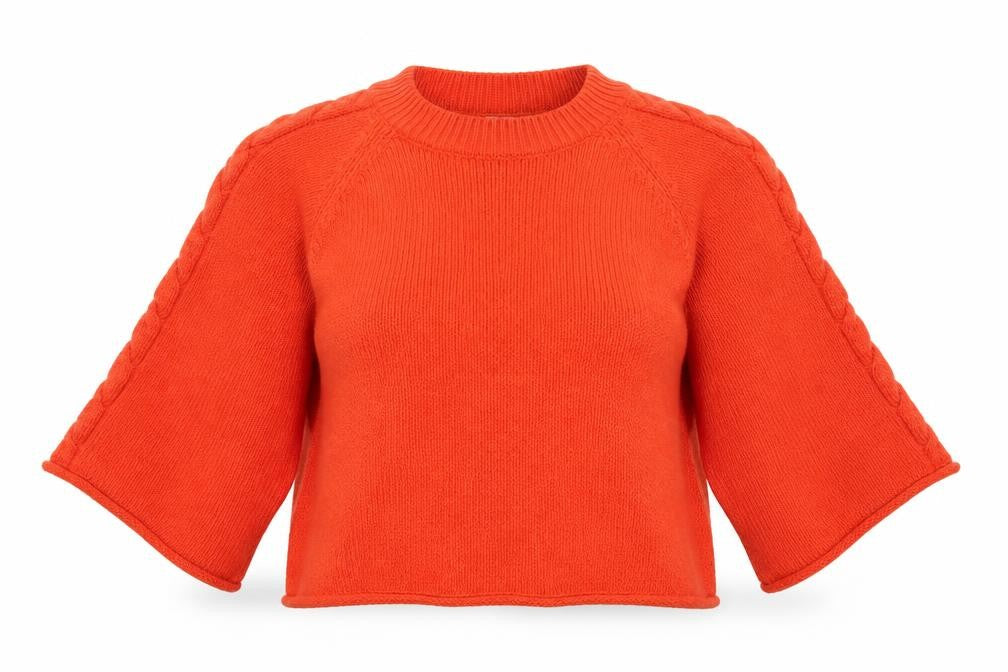 River Island Women's Orange Crew Neck Jumper - Size 10