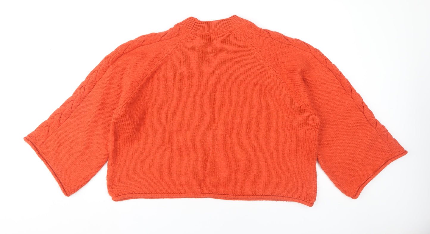 River Island Women's Orange Crew Neck Jumper - Size 10