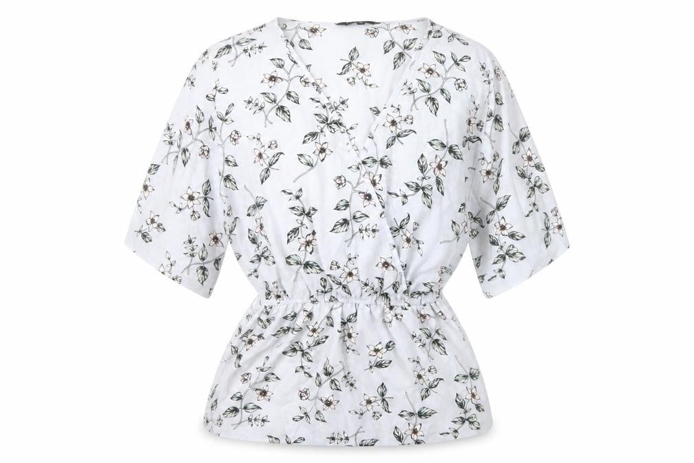 New Look Women's Floral Wrap Blouse - Size 10