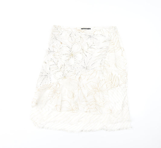Vila Ivory Floral Women's Skirt Medium