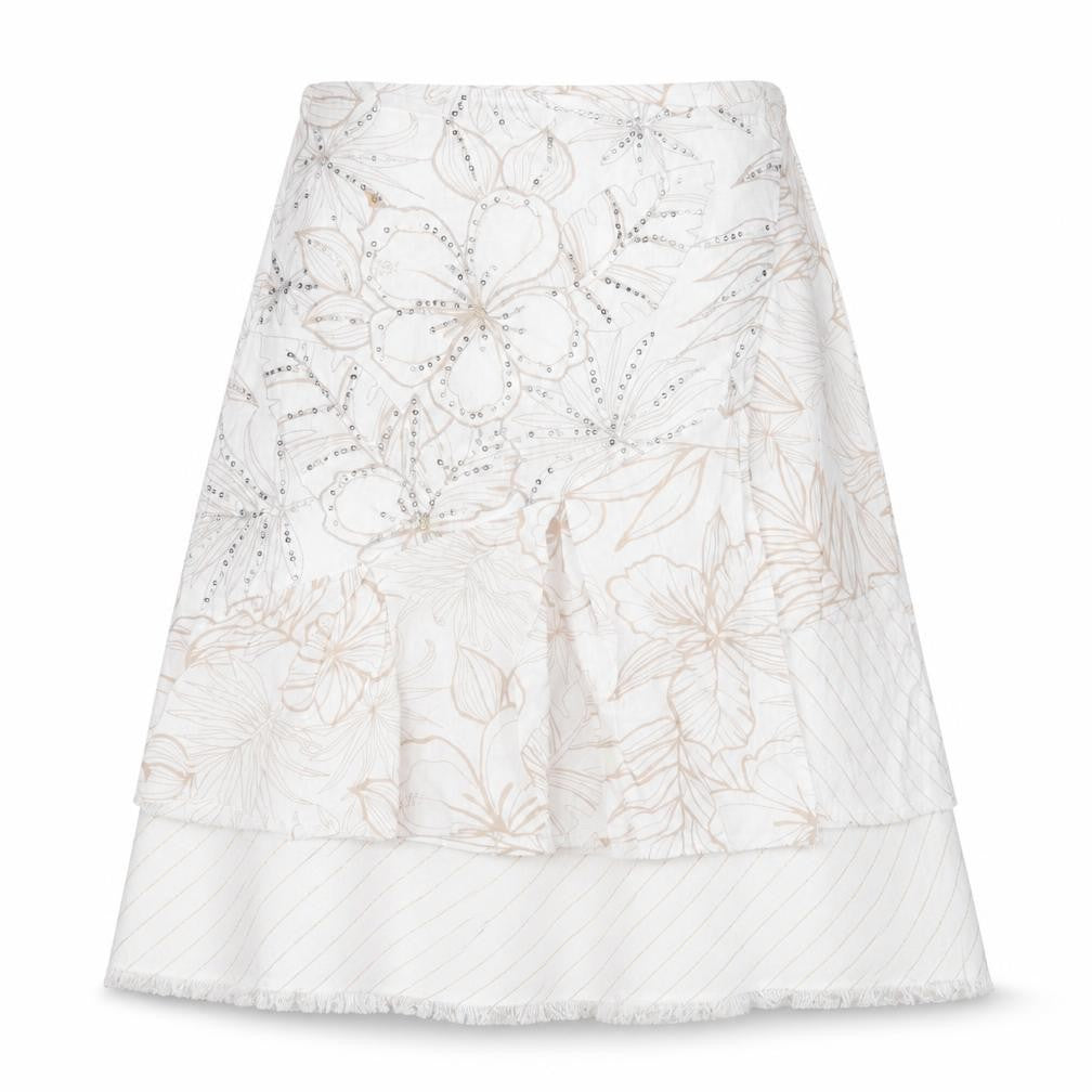 Vila Ivory Floral Women's Skirt Medium