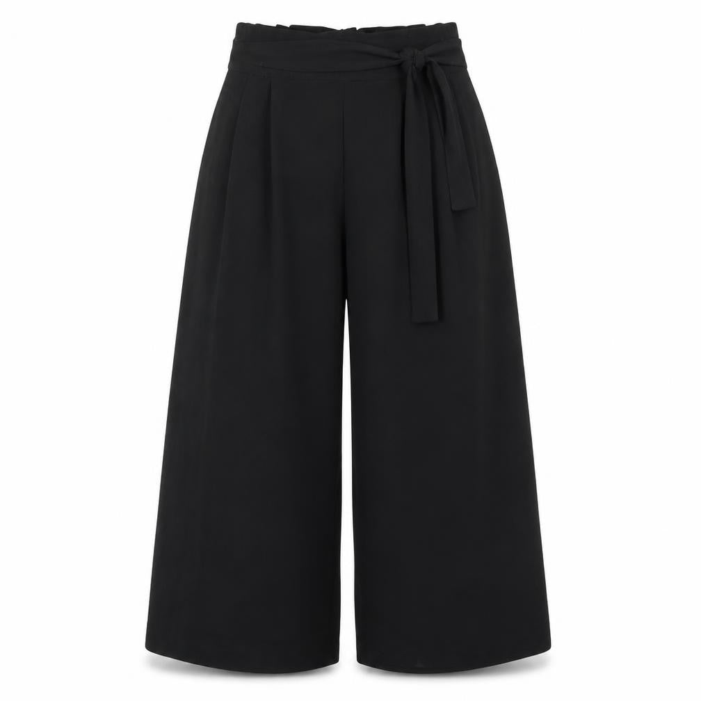 Zara Women Black Trousers, Size M, Polyester Blend