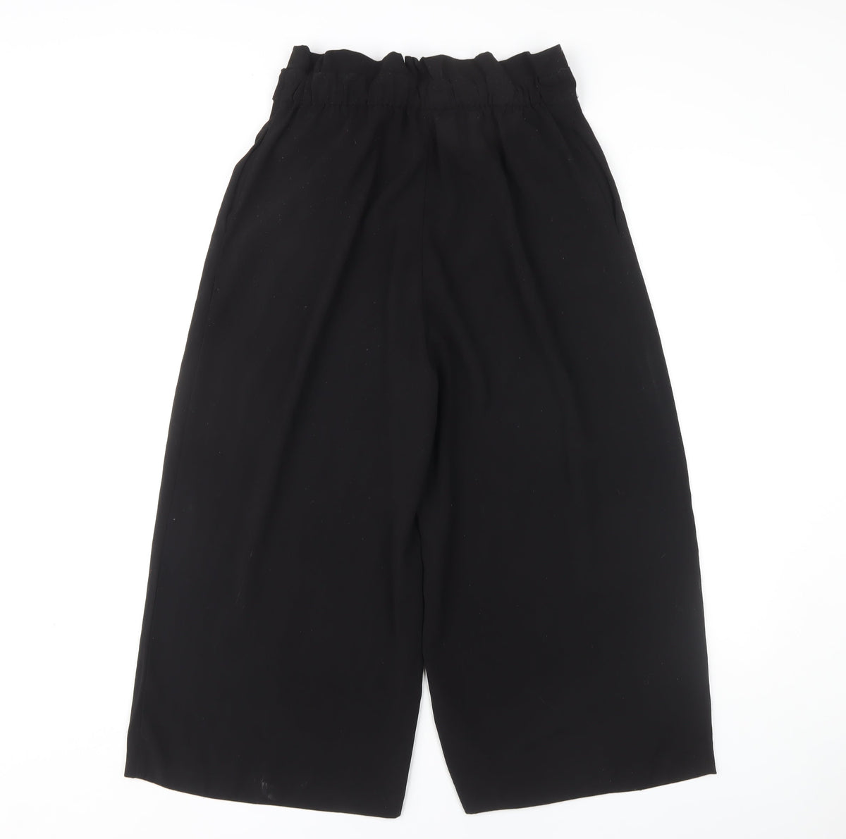 Zara Women Black Trousers, Size M, Polyester Blend