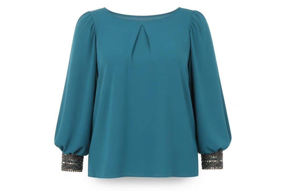 Dorothy Perkins Womens Green Beaded Blouse Size 14