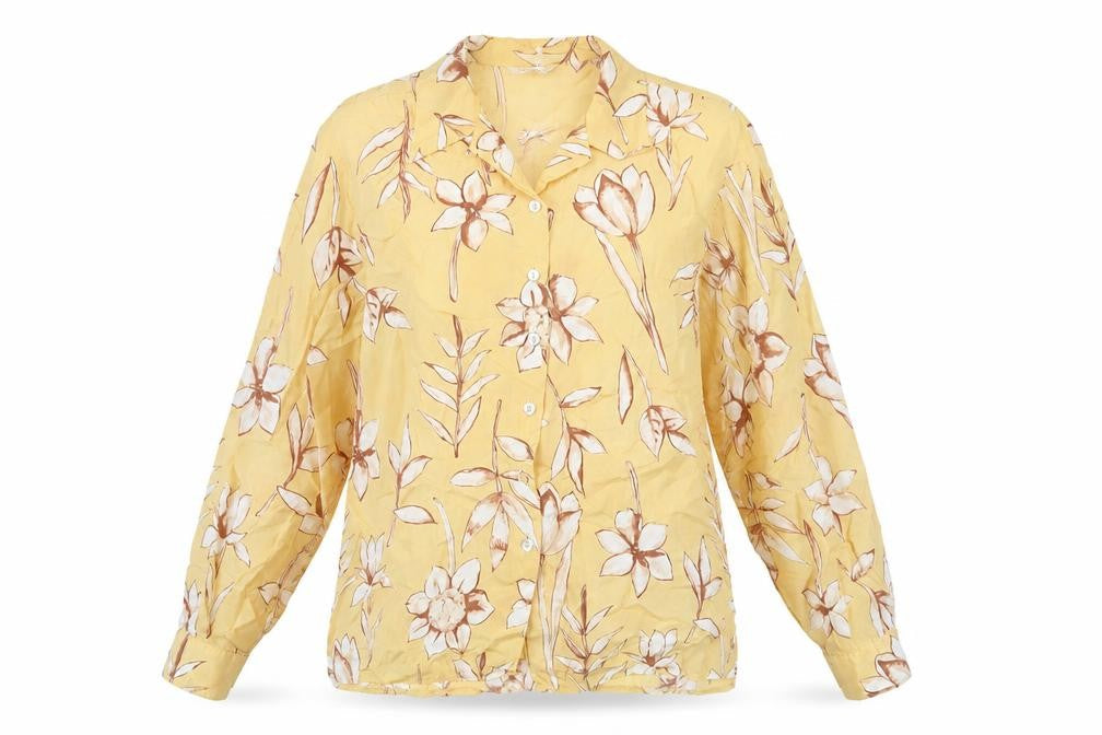 Marks & Spencer Women Yellow Floral Blouse Size 12