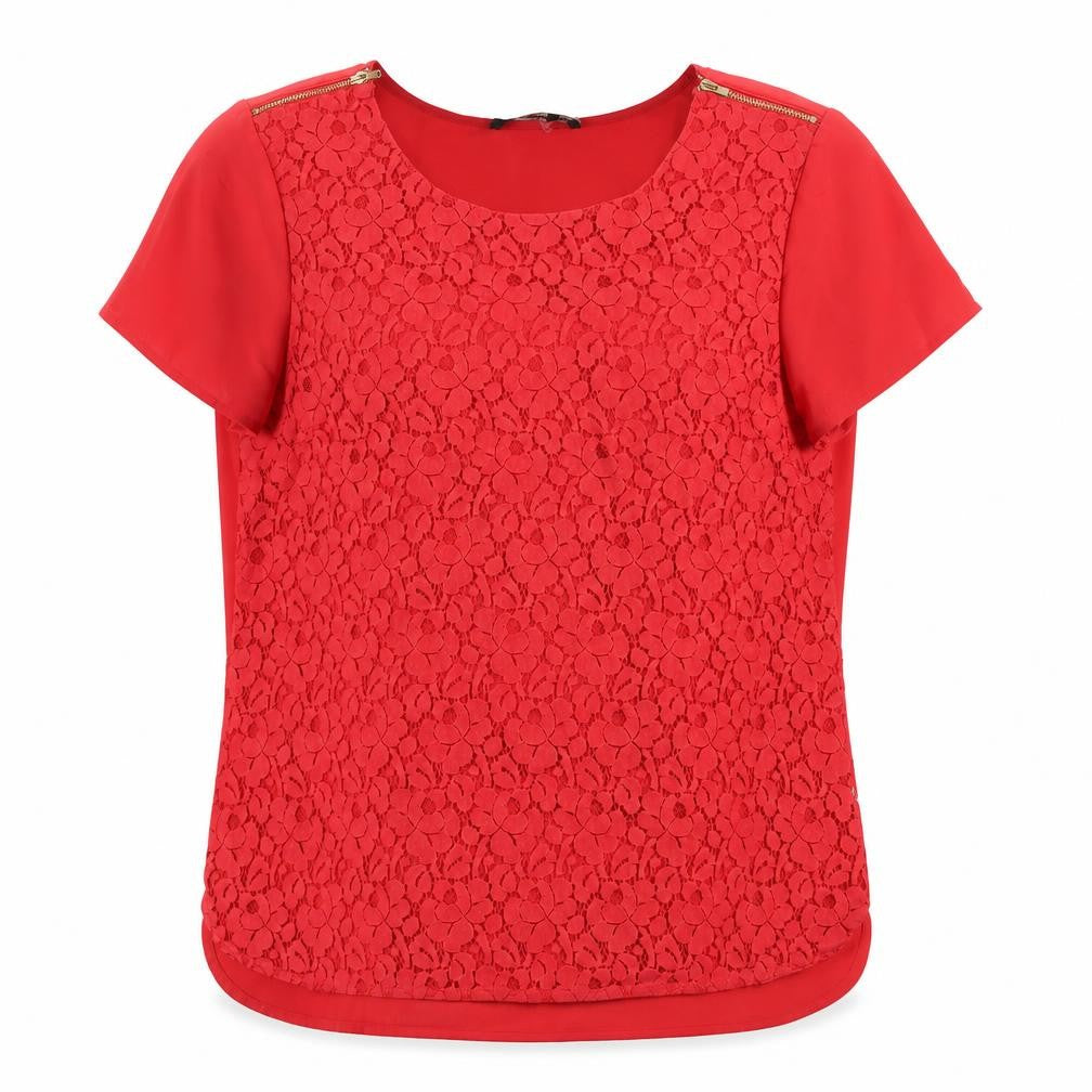 Oasis Women's Red Lace Blouse, Size 12