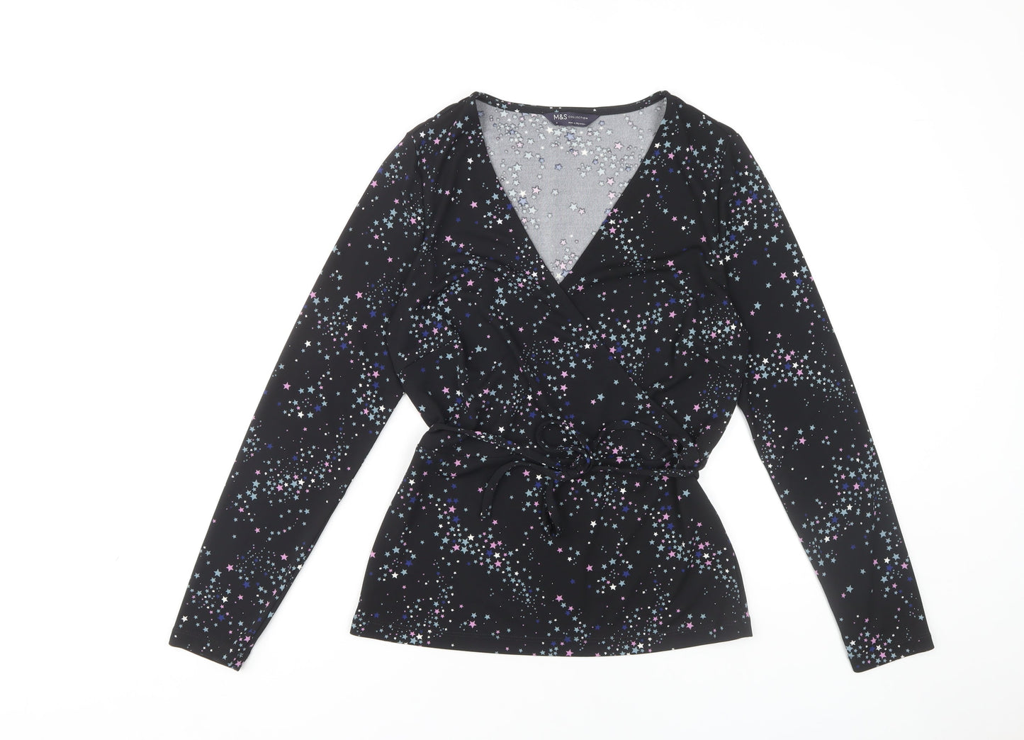 Marks and Spencer Women's Black Wrap Top