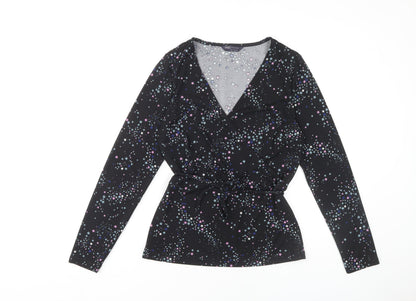Marks & Spencer Women's Black Wrap Top