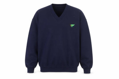 Whytes Men's Blue V-Neck Logo Sweatshirt M