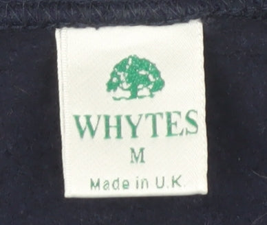 Whytes Men's Blue V-Neck Logo Sweatshirt M