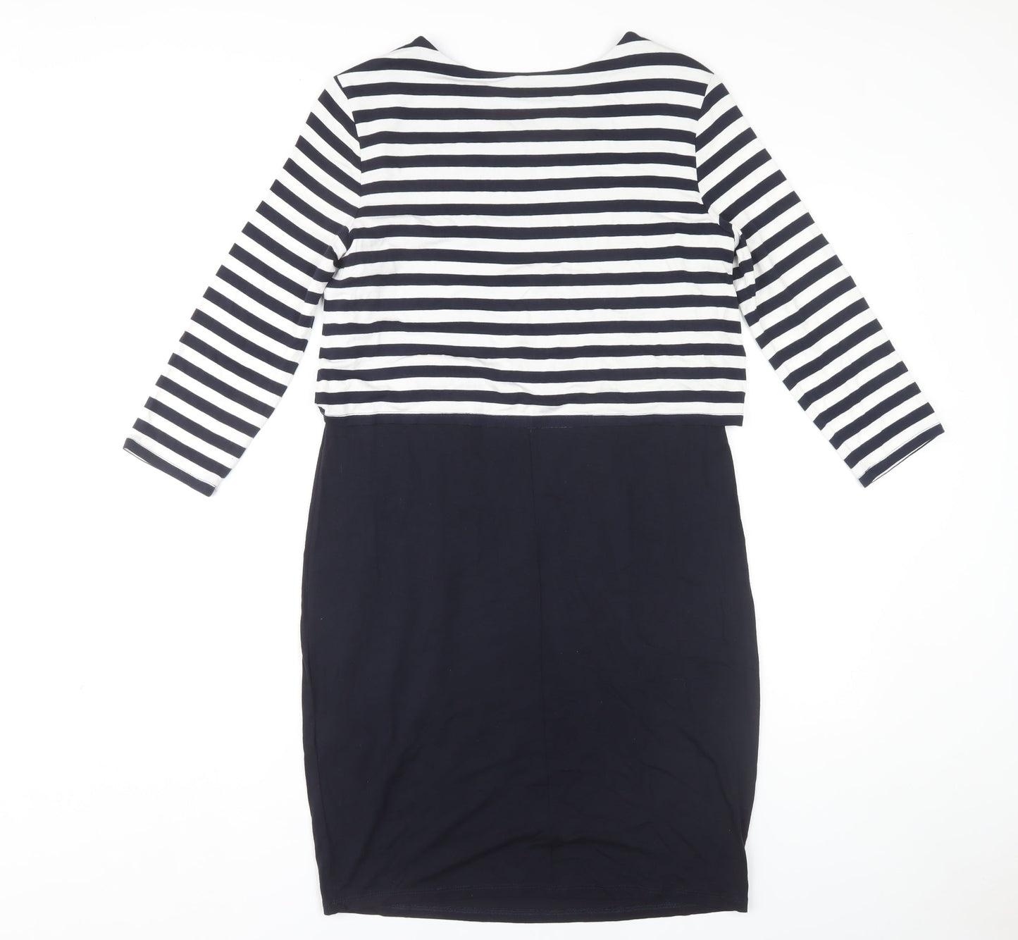 Marks and Spencer Women's 3/4 Sleeve Striped Dress, Size 12