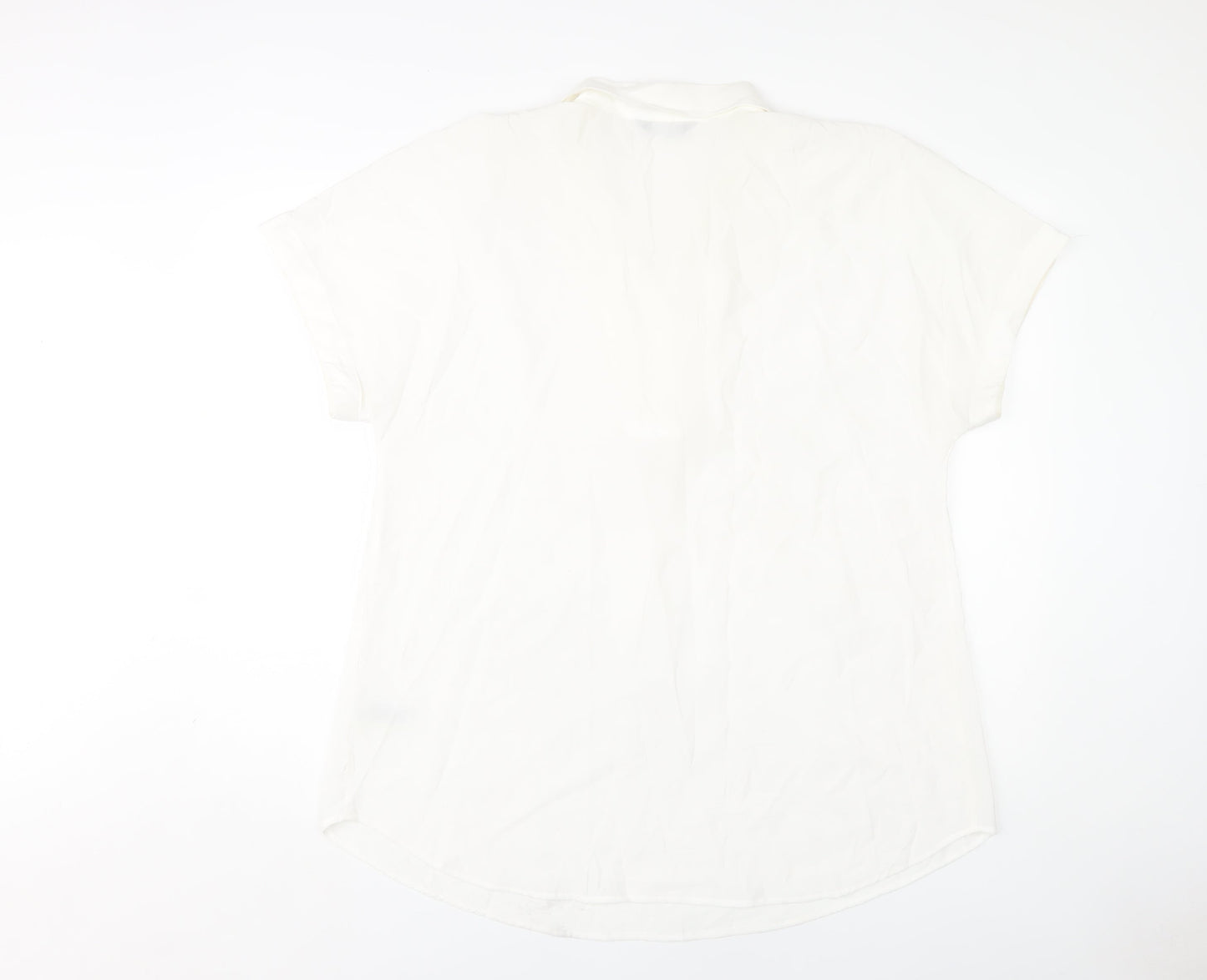 Marks and Spencer Women's Ivory Button-Up Shirt, Size 16