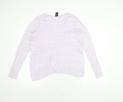 Gap Women's Purple V-Neck Pullover Jumper, Size M