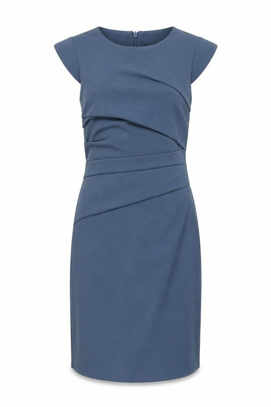 Topshop Women's Blue Sheath Dress, Size 6, Off the Shoulder