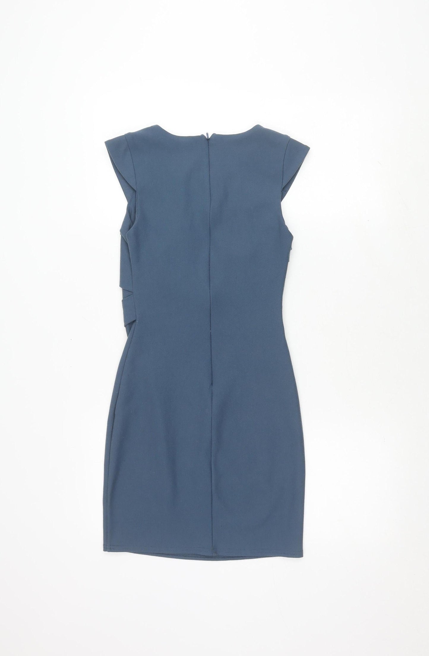 Topshop Women's Blue Sheath Dress, Size 6, Off the Shoulder