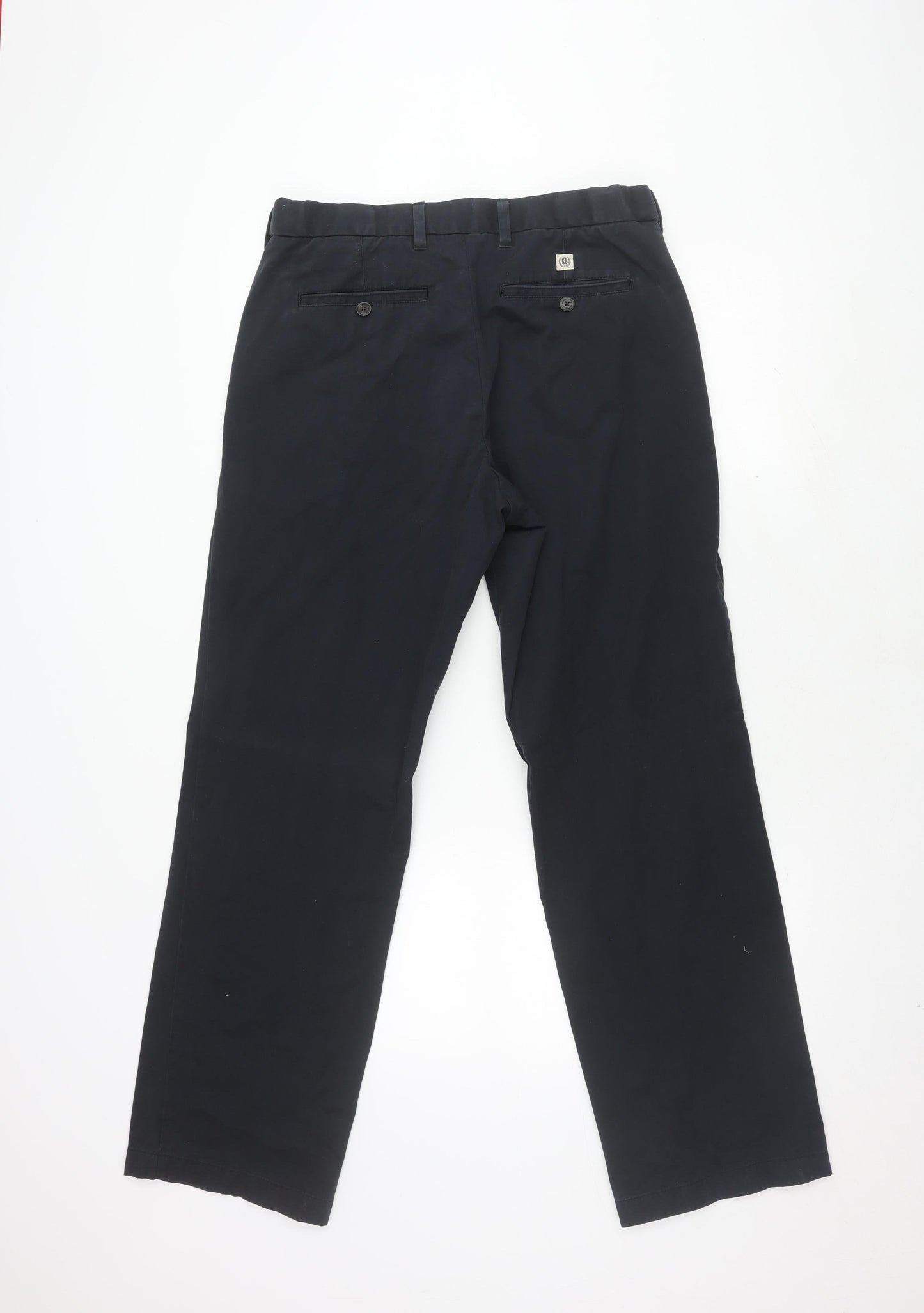 Marks and Spencer Men's Black Cotton Trousers Size 34