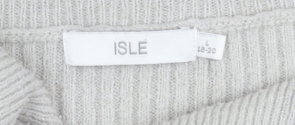 ISLE Women's Multicoloured Striped Pullover Jumper L