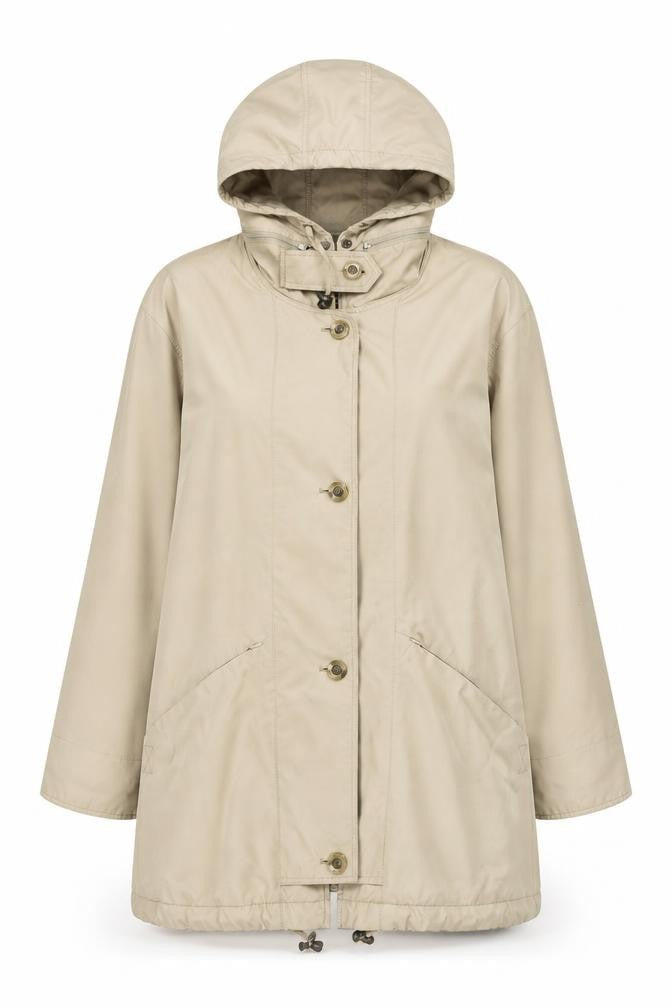 Viyella Women's Beige Hooded Rain Coat Cape Size S