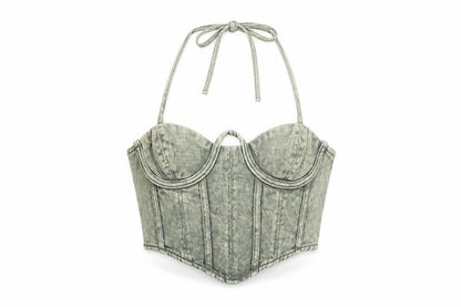 PRETTYLITTLETHING Women's Grey Cropped Camisole, Size 10, New