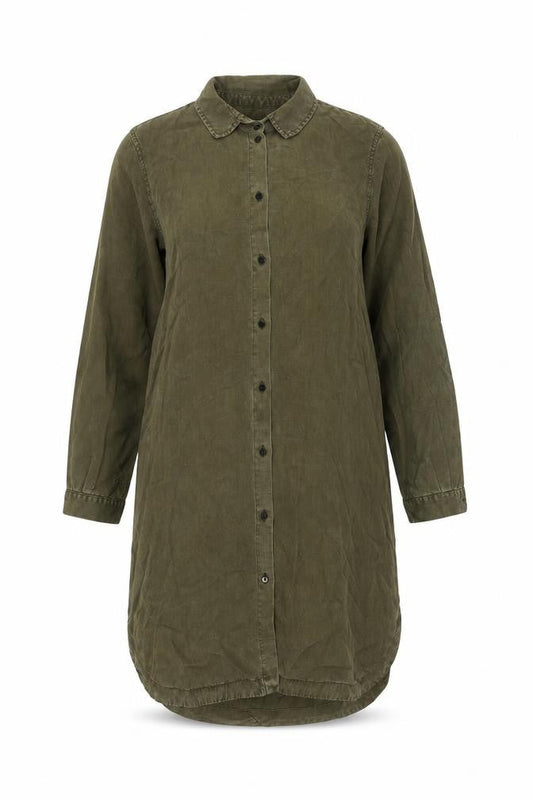Zara Woman Green Shirt Dress, Size M, Long Sleeve