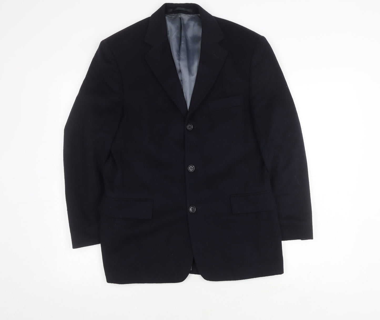 David Moss Men's Blue Wool Blazer 36S